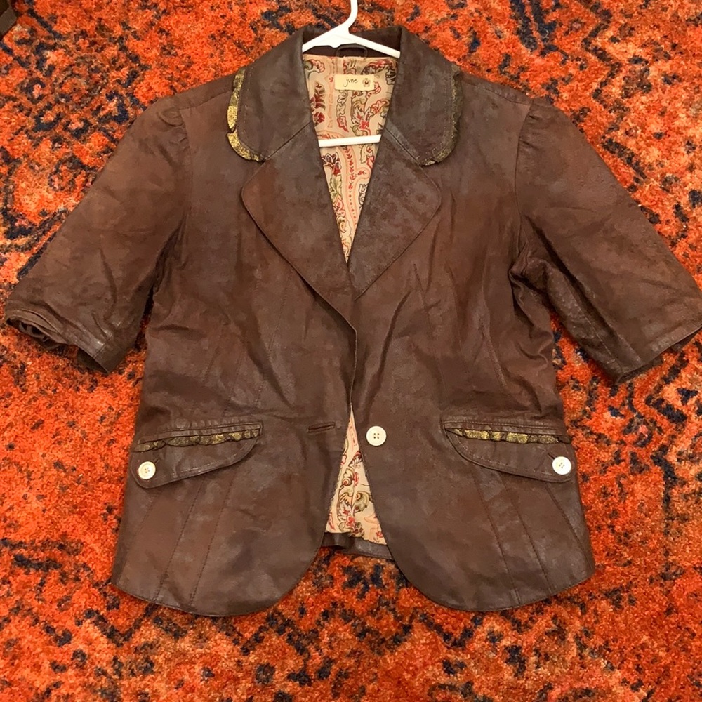 Vintage genuine leather blazer